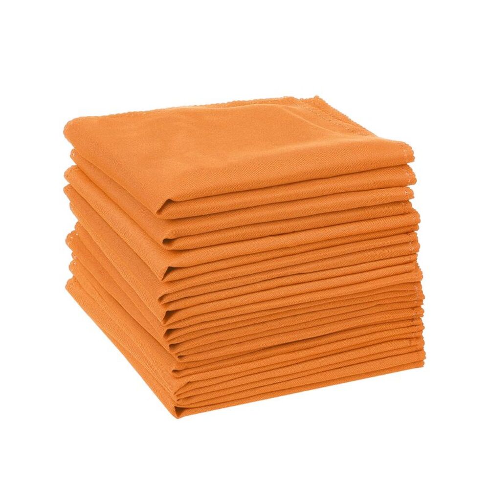 12 Pack Sateen Napkins for Party Wedding Restaurant 12x12 Inch Orange